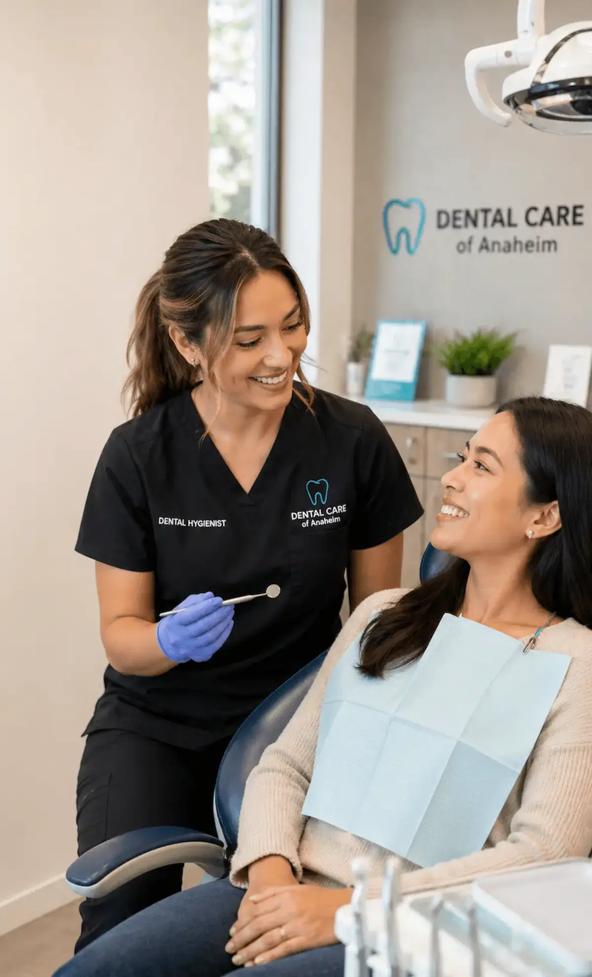 Happy patient receiving gentle dental care in Anaheim