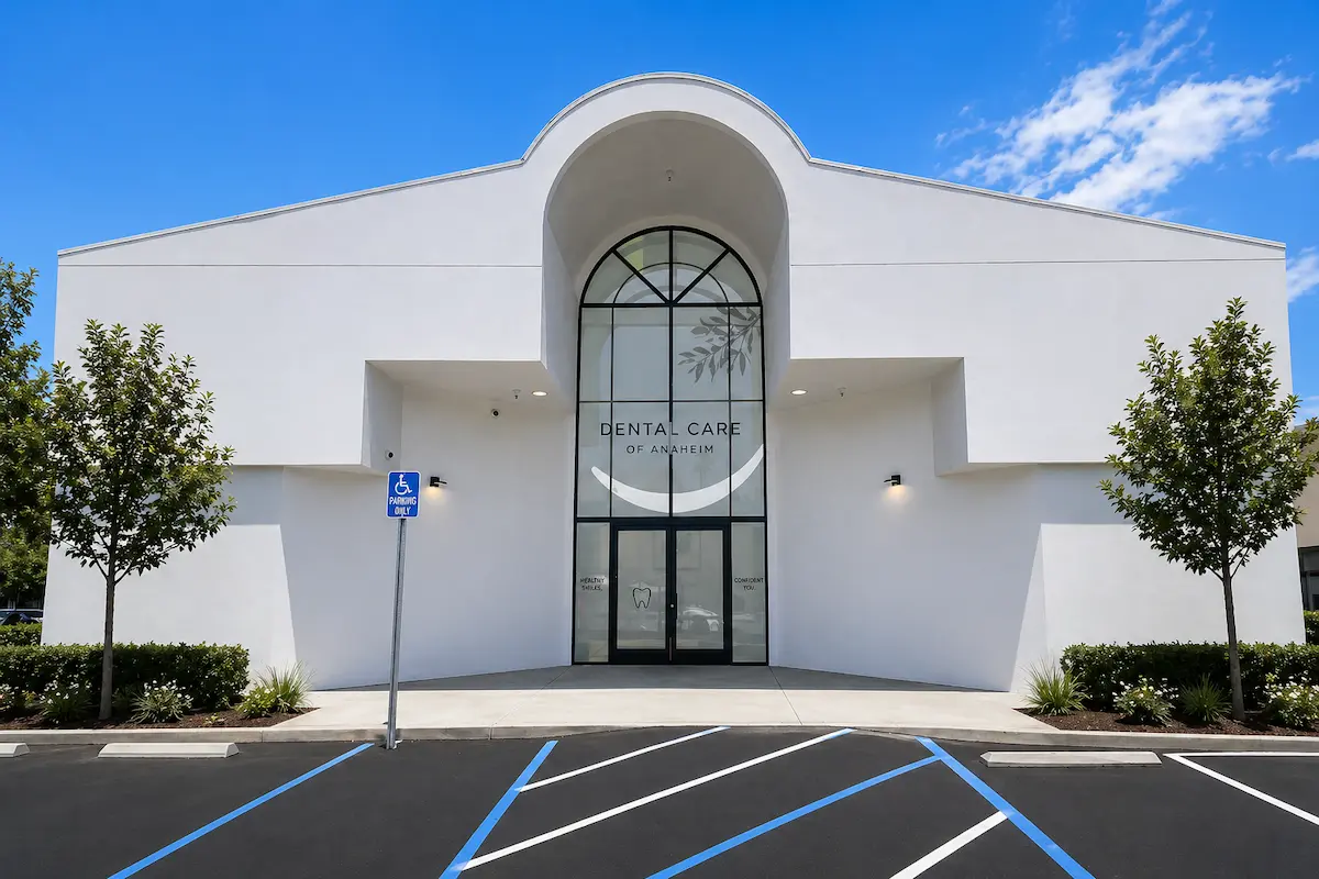 Comfortable dental office reception area in Anaheim